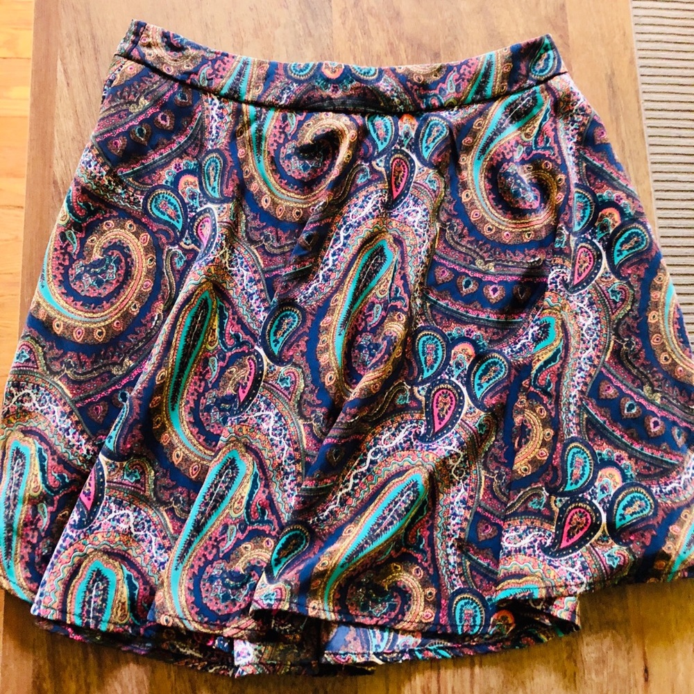 Paisley Multi Color Skater Skirt